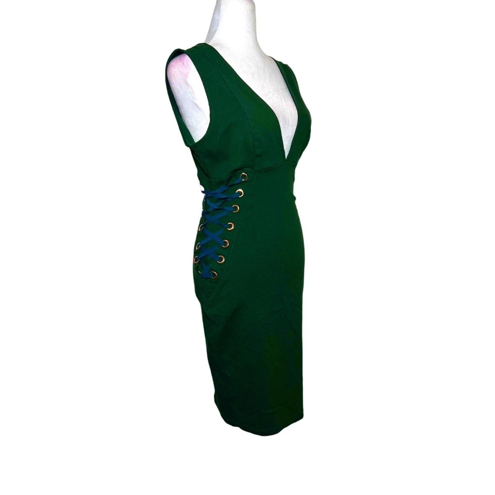 Green Huntress Dress Costume Size Small Lace Up Sexy Halloween Forest Nymph
